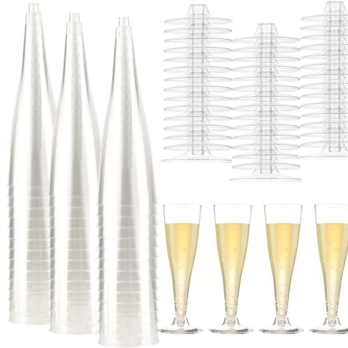 Niesporek シャンパングラス 使い捨て 30個入り ワイングラス 硬質プラスチック 赤ワイン...