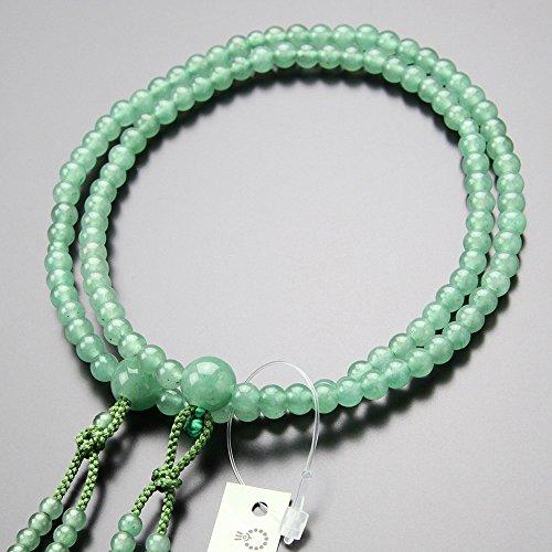 念珠ドットコム 真言宗 数珠 女性用 8寸 印度翡翠 梵天房 本式数珠 京念珠 108玉 京都 イン...