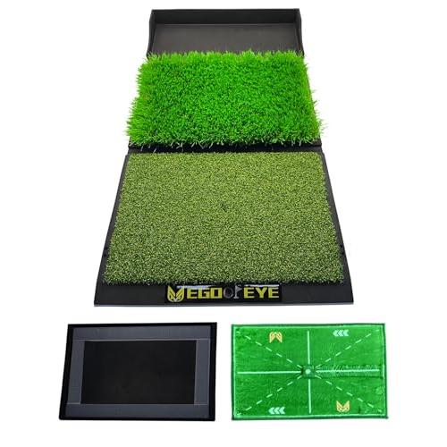 ゴルフマット ゴルフ 練習 マットゴルフ ヒッティング マット ボール トレイ付き素振り スイング ...