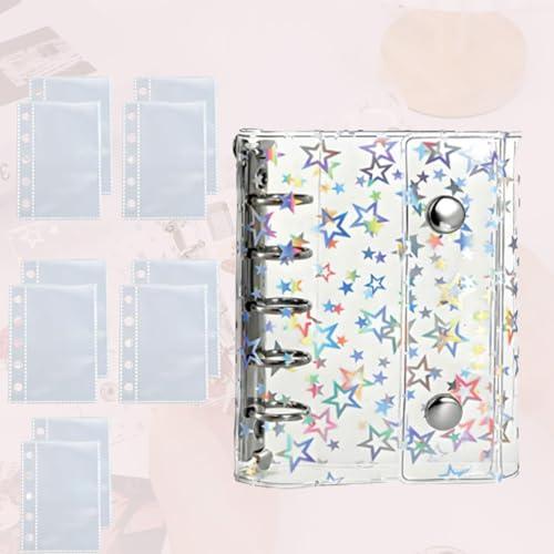 シール帳 プラバン 透明 M5 クリアバインダー 5穴 シール収納 手帳 推し活グッズ シール台紙1...