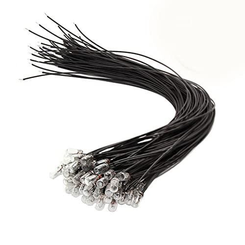 ジオラマ電飾などに ムギ球 50個セット 4mm 12V 70mA 小型 電球 配線付き 電車模型 ...