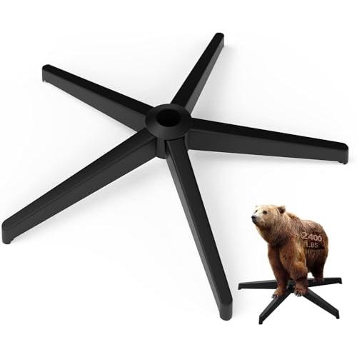 Sytopia 高耐久性 28 インチ高耐荷重合金鋼製ベースチェア交換用アクセサリー、オフィスチェア...