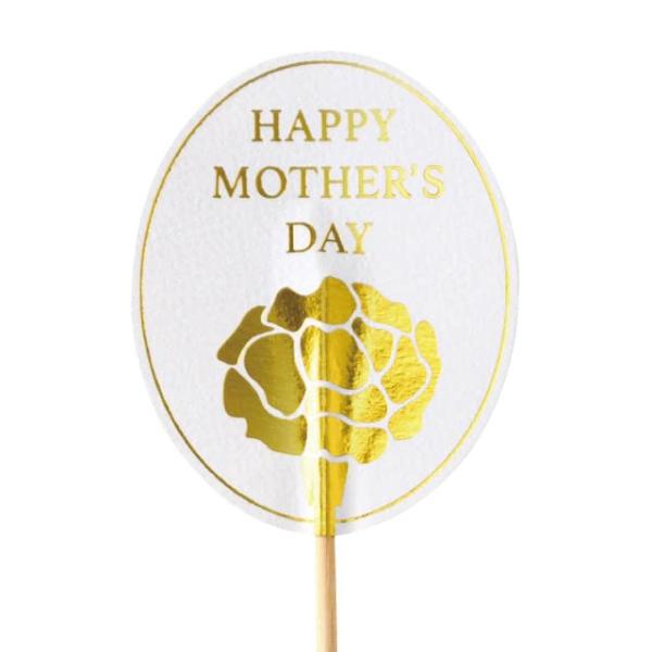 ヘッズ フラワーピック 5.5*6.8(全長51)cm ゴールド 10本 母の日 カーネーション マ...