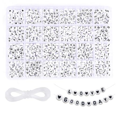 アルファベットビーズ 1200個セット A-Z 文字 手芸 DIY アクセサリー材料 紐付き ハンド...