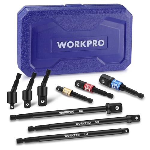 WORKPRO インパクトグレードソケットアダプター ソケットアダプター インパクト用 9本組 全長...