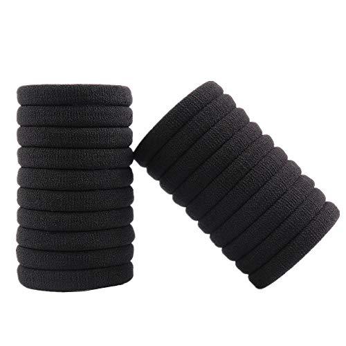 Kingsie ポニーテール ヘアゴム 黒 外径5.5cm 太め 結び目なし リングゴム 洗える 輪...