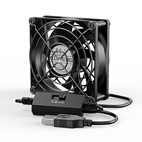 ELUTENG USBファン 8cm 強力冷却 3段風量調節可 5V 静音 小型 卓上 USB扇風機...
