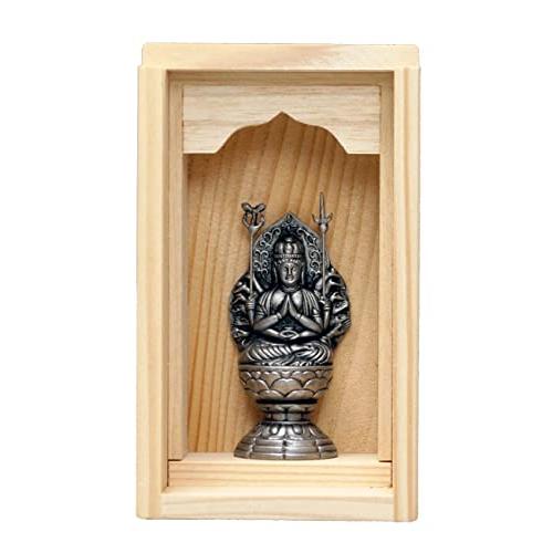 手元仏像 千手観音菩薩 厨子 香立て お香セット(古美銀色)＿仏師：渡辺景秋原型 子年生まれ 仏像 ...