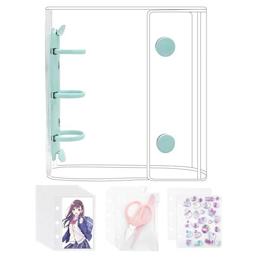 シール帳 プラバン 透明 A8 ミニ バインダー  リフィル*20枚 チャック付きボケット*2枚 下...