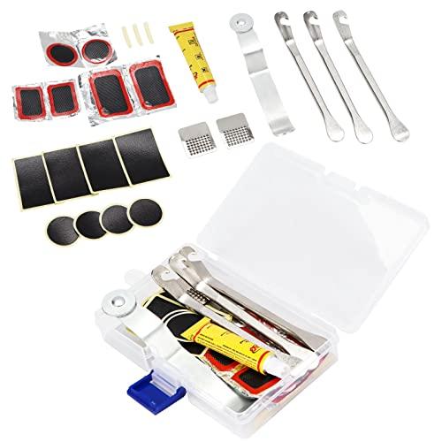 自転車パッチセット パンク修理 Oziral 自転車 タイヤ修理キットセット タイヤパッチ ゴムのり...