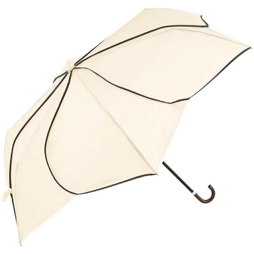 ビコーズ because 折りたたみ傘 50cm 花びら UVカット バイカラーパイピング ベージュ...