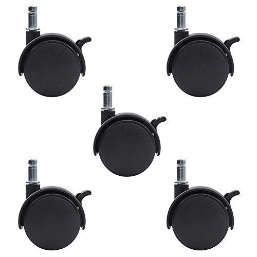 INCREWAYブレーキ付きナイロンホイールキャスター5個セット, 50mm Diaの椅子の車輪の取...