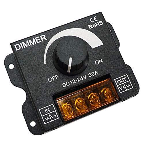 LED調光器 DC12-24V 大容量30A ディマースイッチ 無段階で明るさ調整 照明調光コントロ...