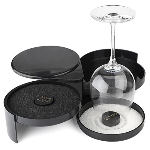 マルガリータ用グラスソルトリマー 3層ボックス 砂糖・塩・ライムジュース対応 バー・カクテル用調味料...