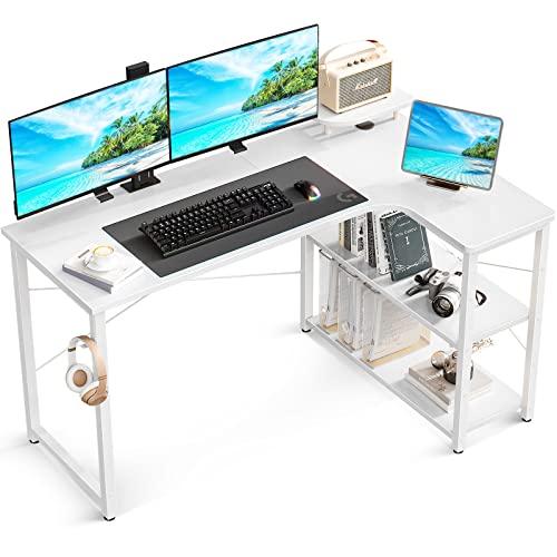 ODK ゲーミングデスク l字 パソコンデスク 幅130 机 デスク desk 棚付き 在宅勤務 p...