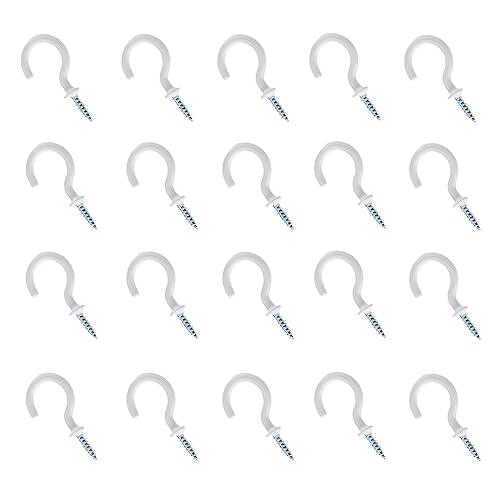 カップ天井フック スクリューアイフック ウォールフック ビニールコーティング 金属ネジ キッチン収納...