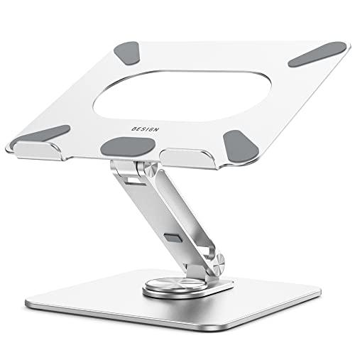 BESIGN LSX7 ノートパソコンスタンド 360度回転ベース 人間工学に基づいた調節可能なノー...