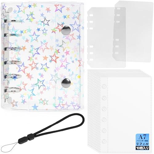 シール帳 透明 A7サイズ はがせる 女の子 シールバインダー シール手帳 専用ストラップ&amp;PPシー...