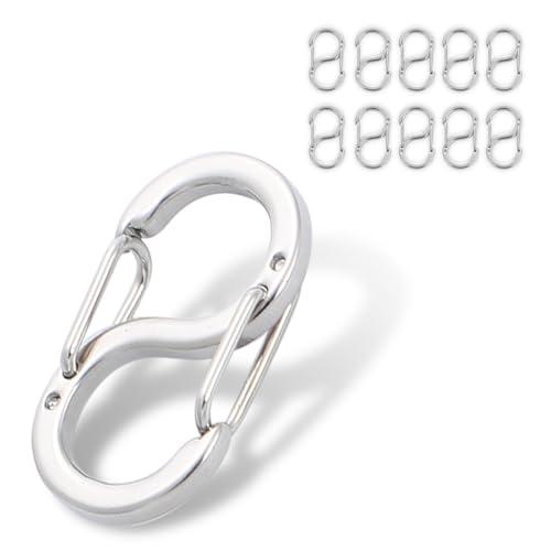 ステンレス キーホルダー カラビナ ナスカン S字 小型 パーツ 金具 キーリング 留め具 リング ...