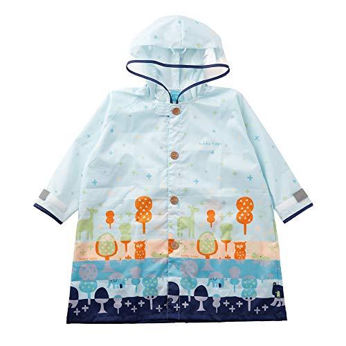 小川(Ogawa) キッズレインコート 子供 90cm クッカヒッポ もりのおさんぽ 反射テープ付 ...