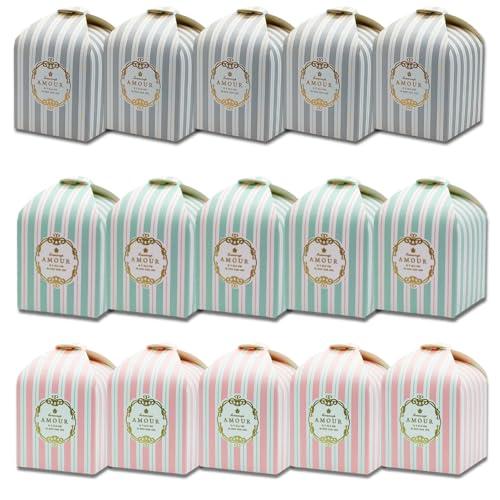 MORYTRADE ギフトボックス ラッピング 化粧箱 贈り物 お菓子入れ 組立 3色セット 15個