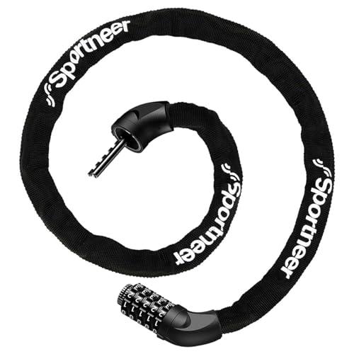 Sportneer 自転車鍵 チェーンロック 5桁ダイヤル 自転車ロック 軽量 長さ100cm 重さ...