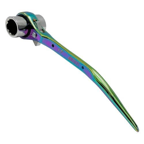 SK11(エスケー11) SPIDER 両口ラチェットレンチ スリム 曲がりシノ付き レインボー 1...