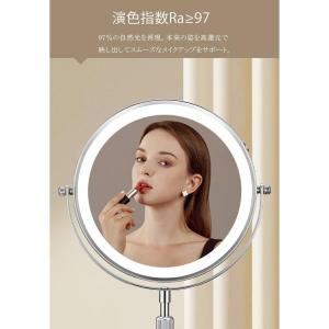 女優ミラー 卓上ミラー ledライト付き 両面...の詳細画像3