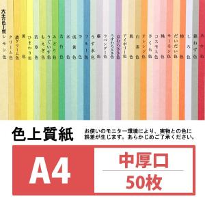 色上質紙 中厚口 A4 50枚入り カラー用紙｜kamiolshop