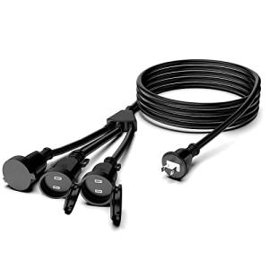 GJWLaie 延長コード 屋外 2m 15A 1000W 延長ケーブル 防雨キャップ 防水延長コード 野外用 家庭用 作業用 コンセント 3分