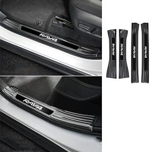 MEKOMEKO トヨタ RAV4 ハイブリッド 50系 スカッフプレート サイドステップ スカッフプロテクトシートドアシルプレートインサイド