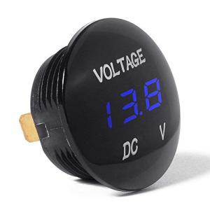 電圧計 バイク12v/24v 車 電圧計 丸型埋め込み型 DC 超ミニ 車用オートバイの 電圧計 LED デジタル 表示 防水 電圧計 ディスプ