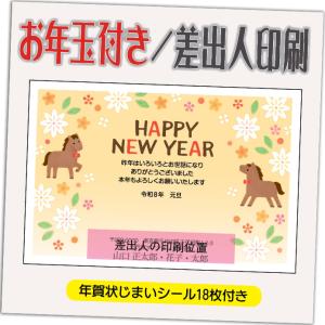 年賀状 年賀はがき 20枚 お年玉付き 2023年 差出人印刷込み（デザイン：GQ17）