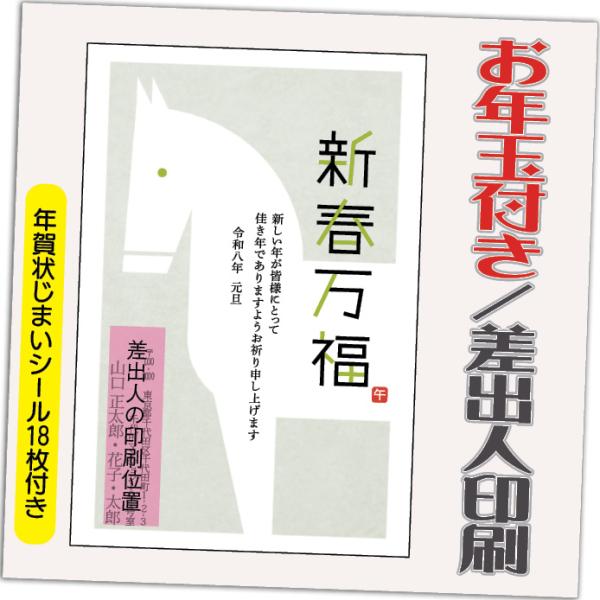 年賀状 年賀はがき 20枚 お年玉付き 年賀状じまいシール付  2026年 差出人印刷込み（デザイン...