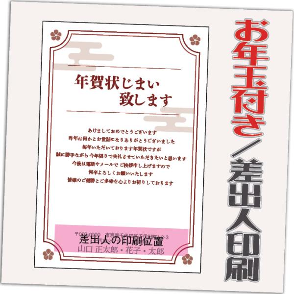 年賀状じまい お年玉付 年賀はがき 4枚 85円切手込 文章印刷済み 終活年賀状 年賀状辞退 202...