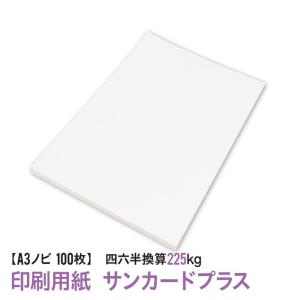 印刷用紙 サンカードプラス 100枚 A3ノビ （四六判換算180kg） 送料