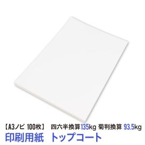 印刷用紙 ミラーコートプラチナ 100枚 A3ノビ （四六判換算180kg