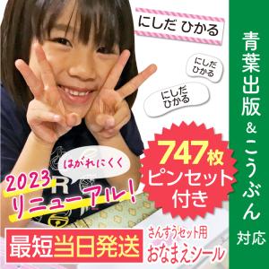 お名前シール 算数セット 精巧ピンセット付 青葉出版 こうぶん対応 大増量747枚 おなまえシール 名前 防水 リニューアル 最短当日発送 ゆうパケット