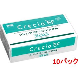 日本製紙クレシア　クレシアＥＦ　ハンドタオル　ソフトタイプ200　10パック　まとめ買い　送料無料