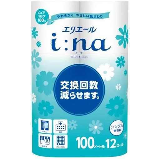 大王製紙　エリエール　イーナ　トイレット　12ロール　シングル　無香料　6パック入り　まとめ買い　送...