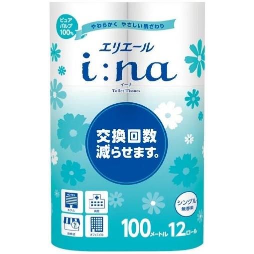 大王製紙　エリエール　イーナ　トイレット　12ロール　シングル　無香料　6パック入り　まとめ買い　送...