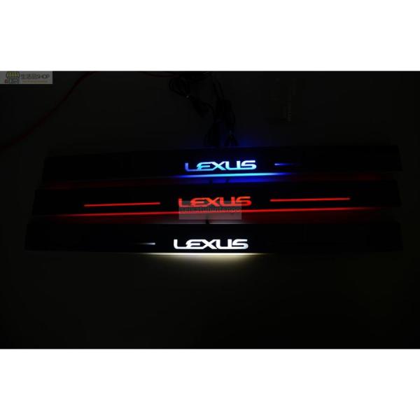 トヨタレクサス流れるLEDスカッフプレートホワイト/白発光レクサス対応高級演出LEDイルミネーション...