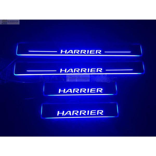ハリアー30系/60系LED流れるドアスカッフプレート 高級演出LEDイルミネーション ブルー 1台...