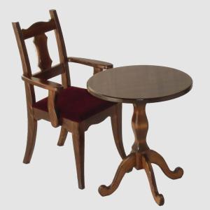 ドールチェア セットC （肘無しチェア1脚 ＋ ドールテーブル） : 家具