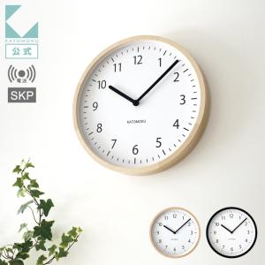壁掛け時計 電波時計 KATOMOKU muku clock 4 LL-size SKP ナチュラル km-138NARCS SKP電波時計 連続秒針 名入れ対応品 静音 静か おしゃれ