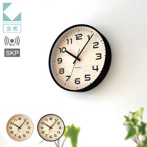 壁掛け時計 KATOMOKU plywood clock 23 ブラック km-145BK 連続秒針 名