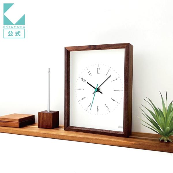 壁掛け時計 置き時計 KATOMOKU dual use clock 10 ウォールナット km-1...