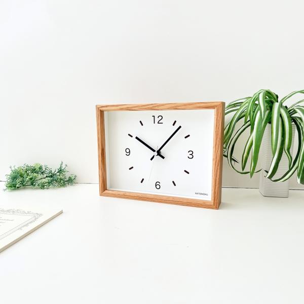 壁掛け時計 置き時計 KATOMOKU dual use clock 2 オーク km-53OA 連...