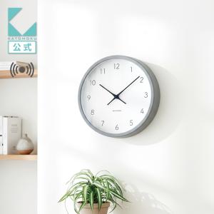 壁掛け時計 電波時計 KATOMOKU muku clock 7 グレー km-60GRRC 連続秒針 名入れ対応品 静音 静か おしゃれ