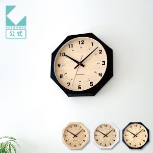 壁掛け時計 KATOMOKU muku clock 8 八角形 シナ文字盤 km-81-8 連続秒針 名入れ対応品 静音 静か おしゃれ